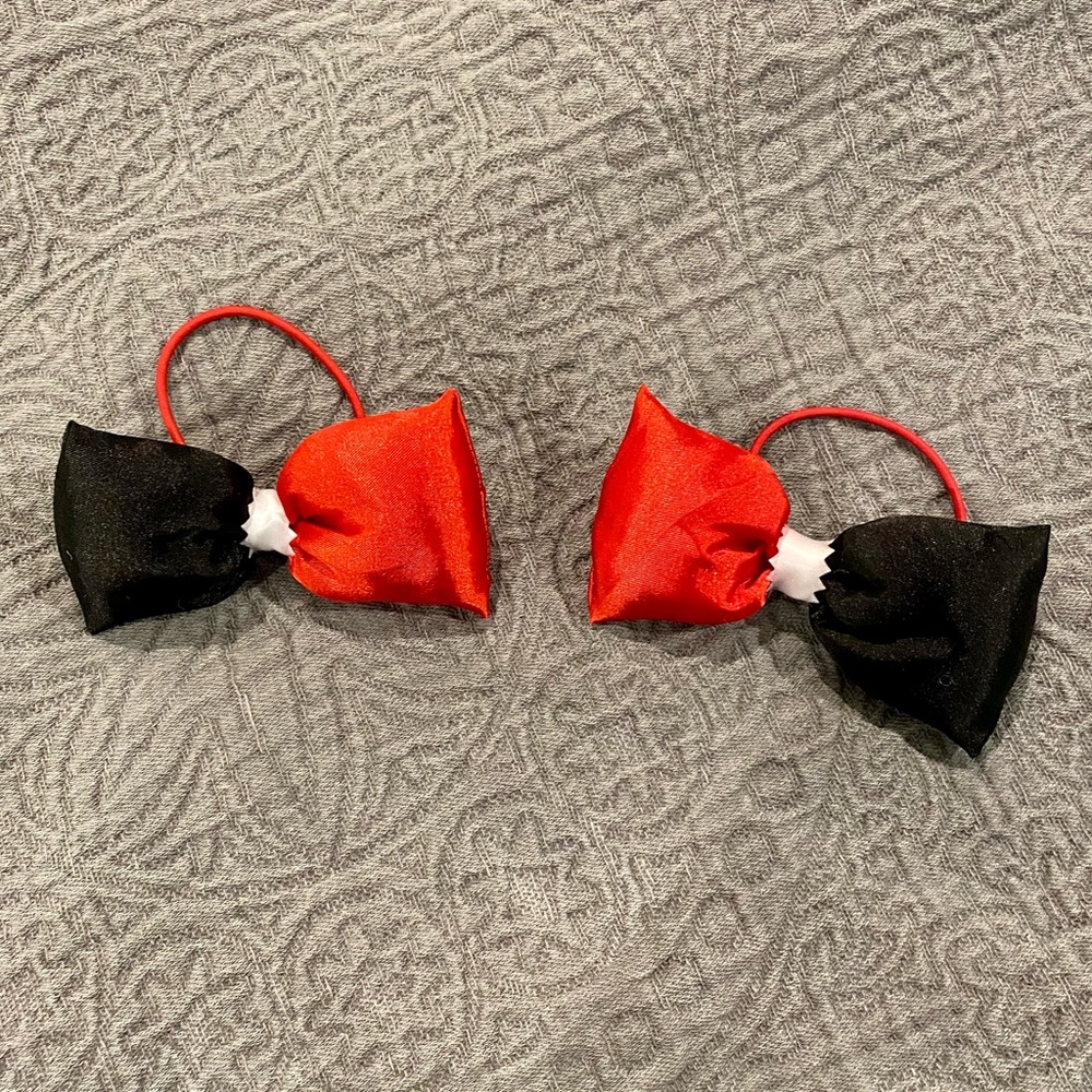 DC Comics Hot Topic Official Harley Quinn Pigtail Hair tie Bows